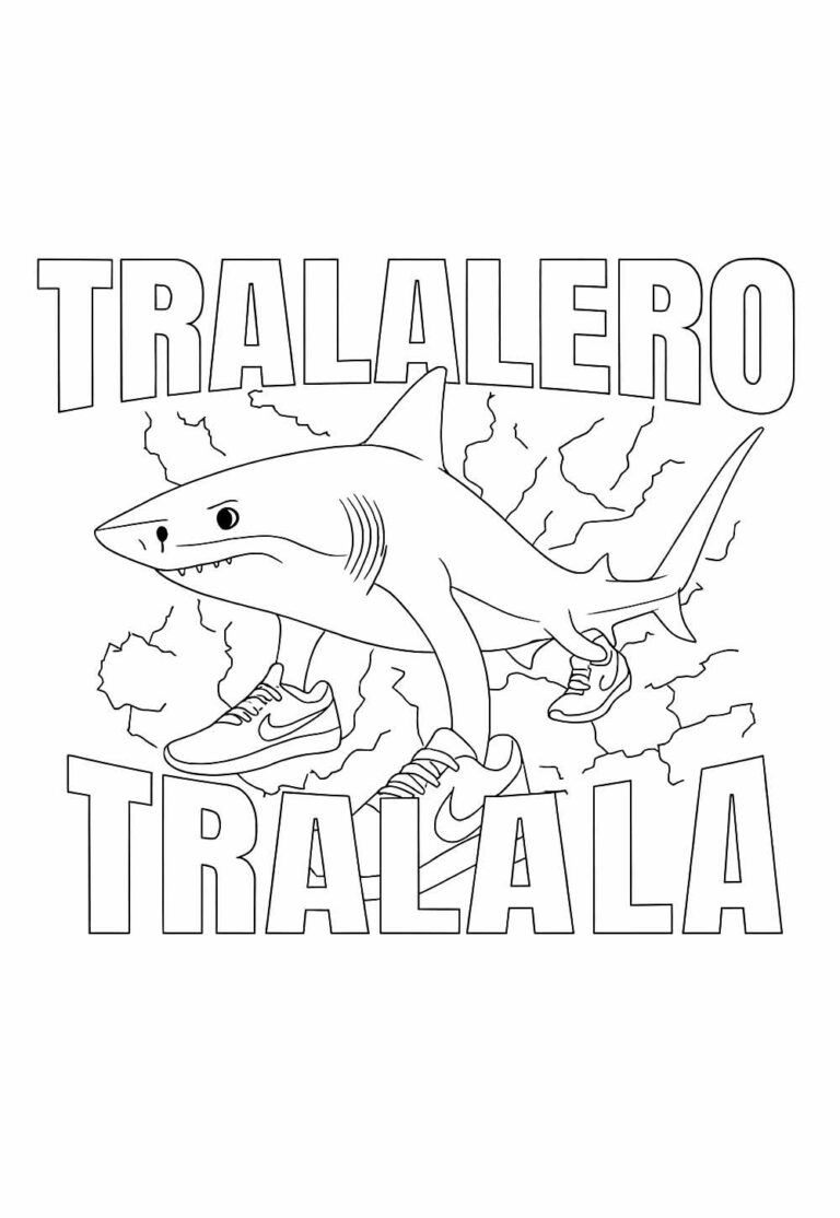 Desenhos de Tralalero Tralala para colorir - Bora Colorir
