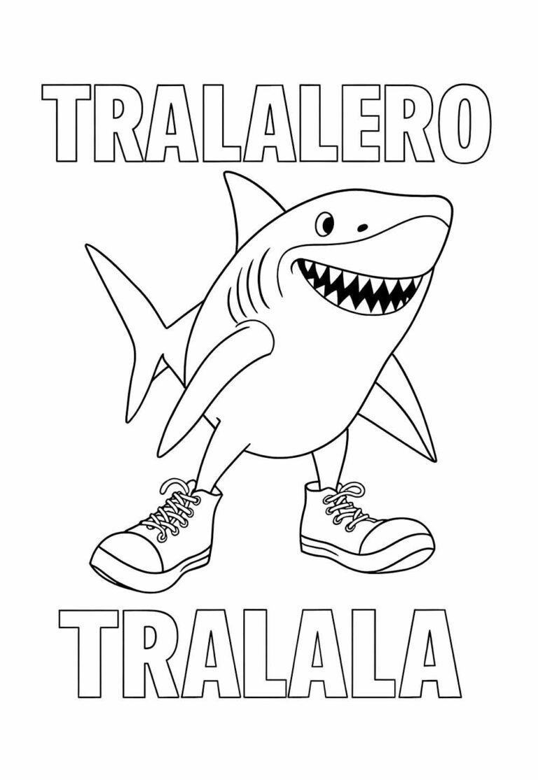 Desenhos de Tralalero Tralala para colorir - Bora Colorir