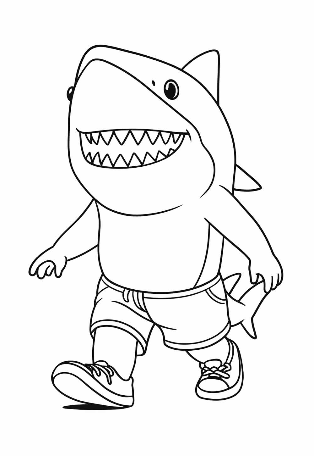 Desenho Tralalero Tralala Colorir - Tubarão de Tênis