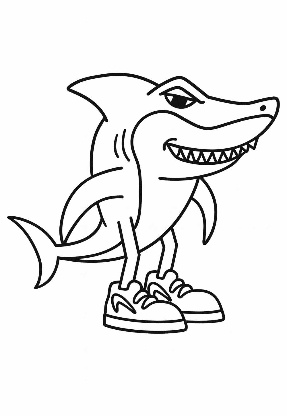 Desenho de Tubarão de Tênis para pintar