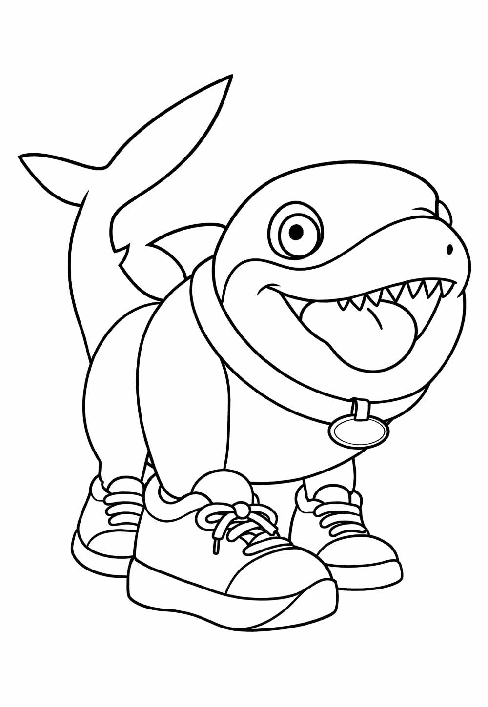 Desenho de Tubarão do Tralalero Tralala para colorir