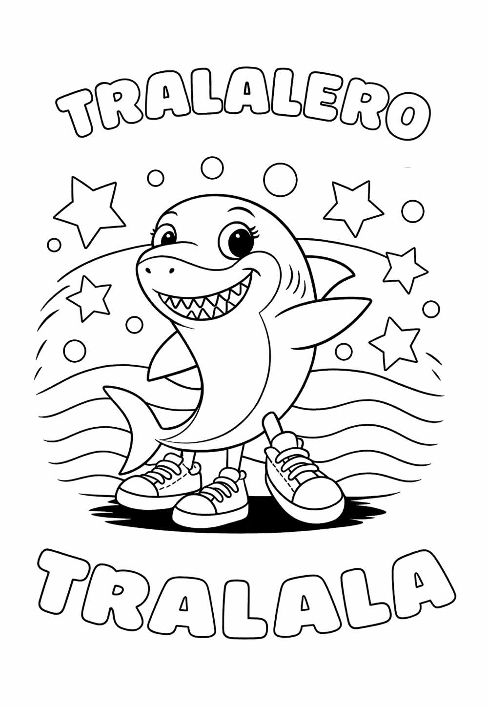 Desenho de Tralalero Tralala para colorir