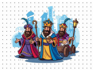 Desenhos dos Três Reis Magos para colorir