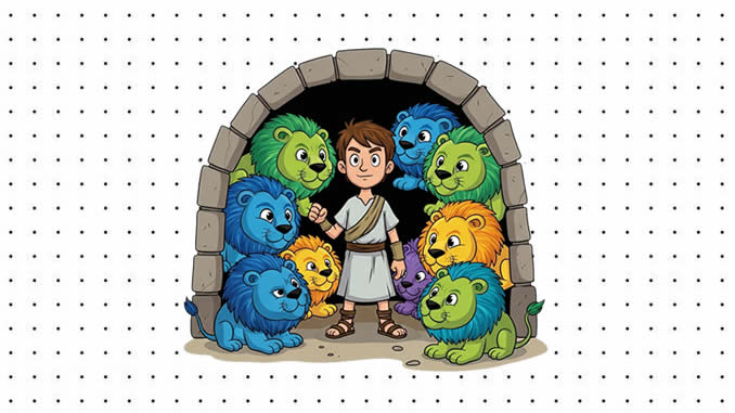 Desenhos de Daniel na Cova dos Leões para colorir