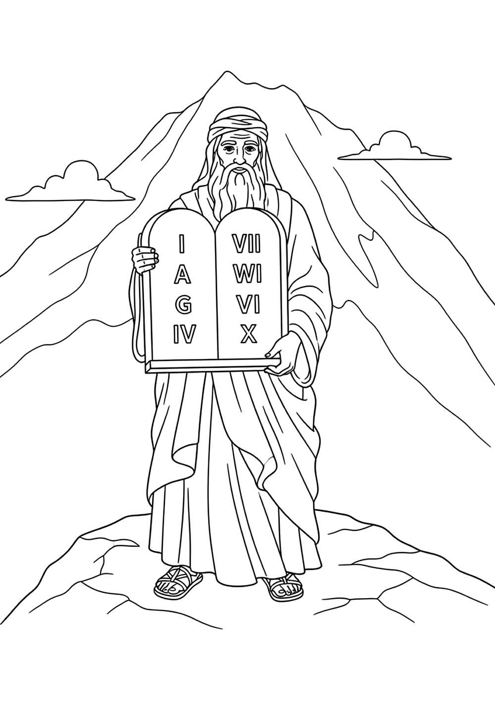 Desenhos dos Dez Mandamentos para pintar