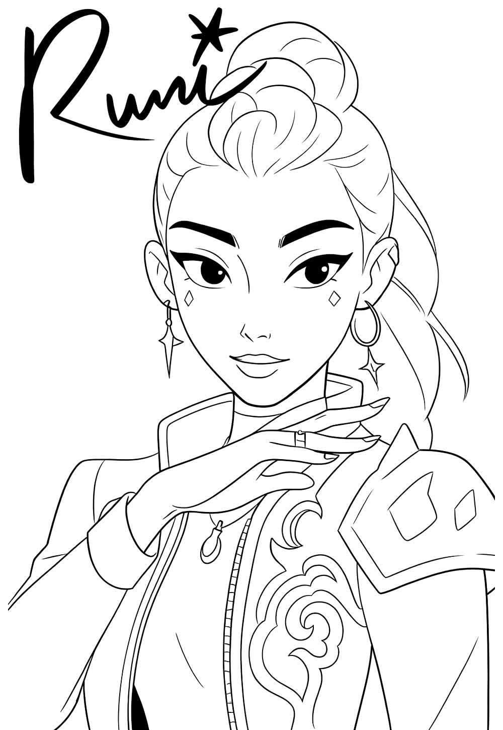 Guerreiras do K-Pop - Rumi - Desenho para colorir