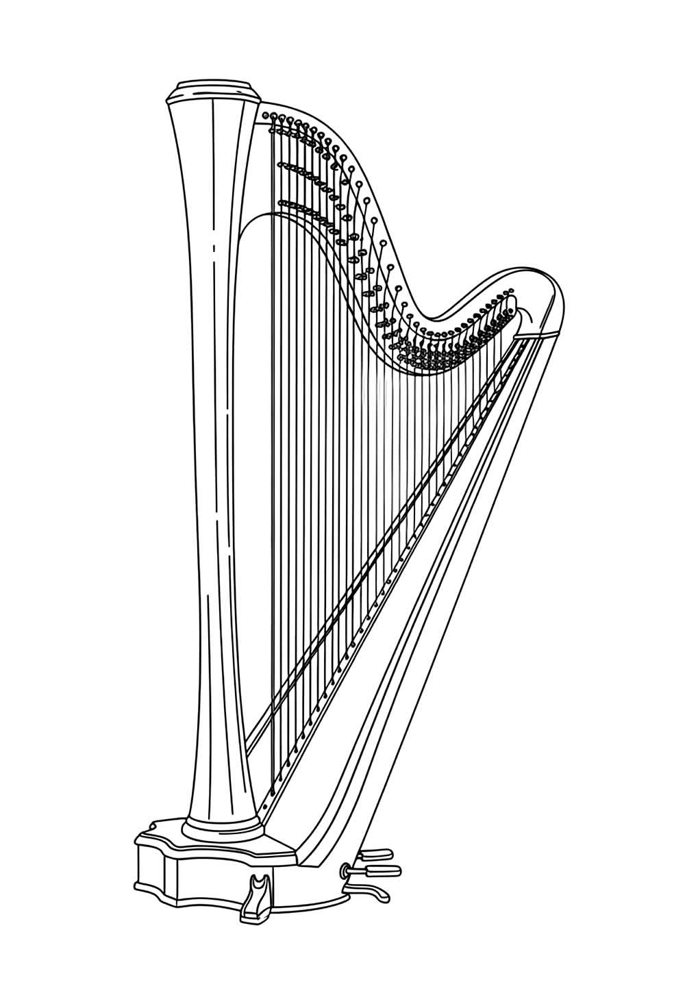 Desenho de Arpa para imprimir