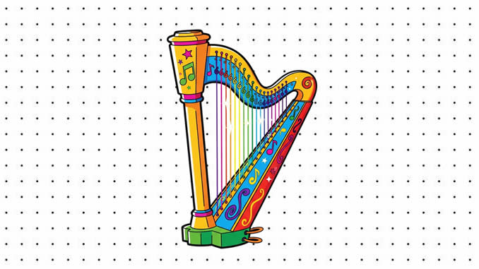 Desenhos de Arpa para colorir