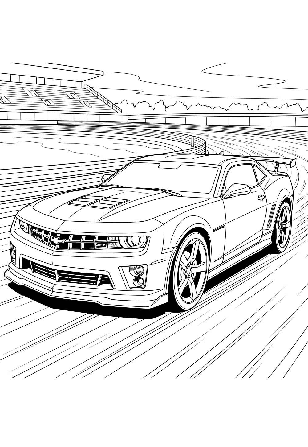Desenho do carro Camaro para imprimir