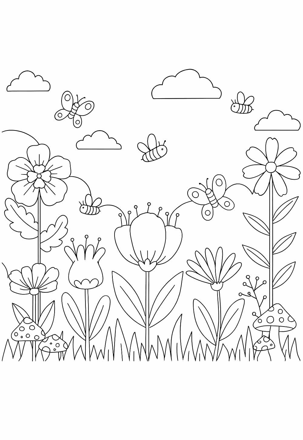Desenhos de Campo de Flores