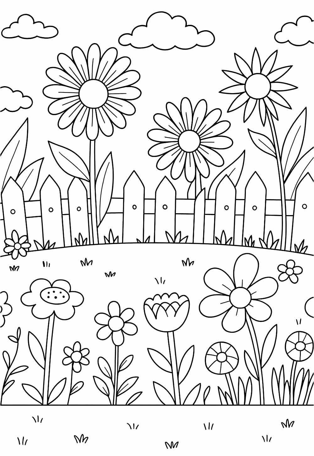 Campo Florido para colorir
