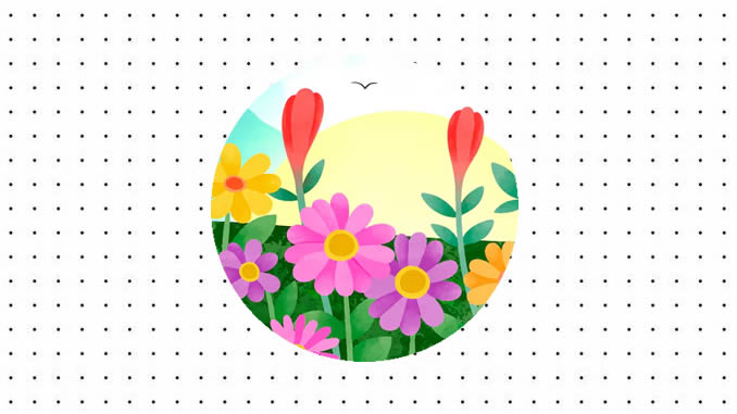 Desenhos de Campos de Flores para colorir