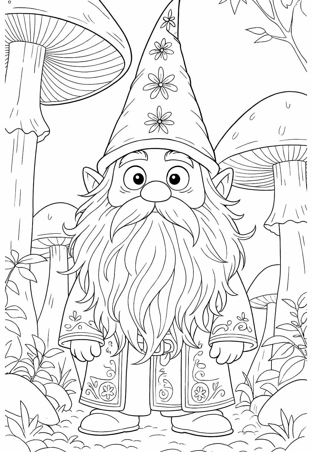 Desenho de Gnomo para colorir