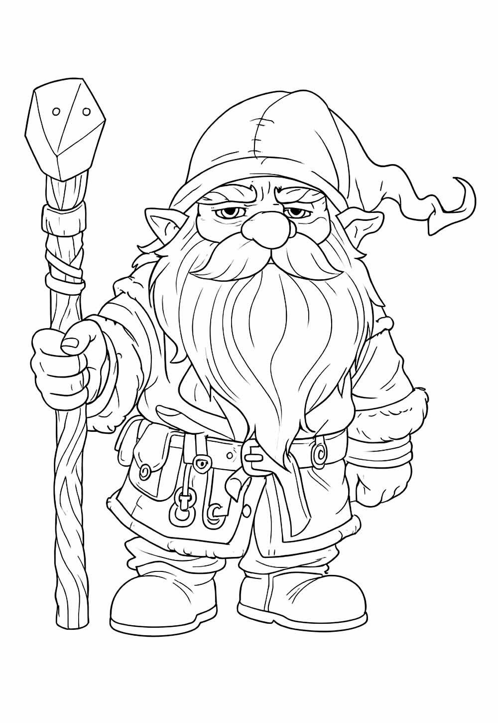 Gnomo para imprimir e colorir