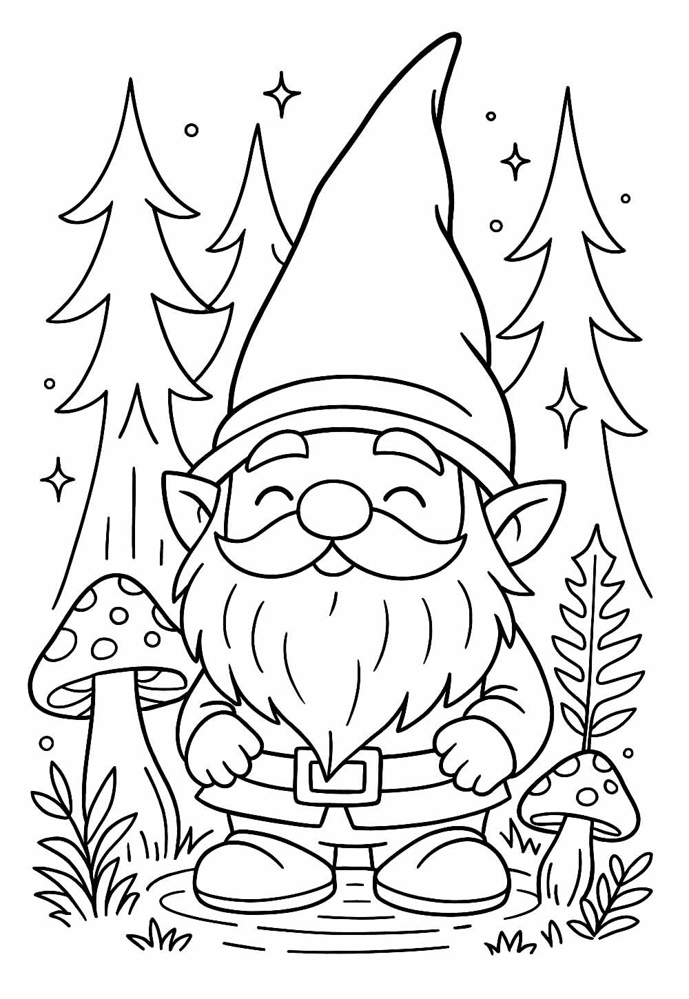 Desenho de Gnomo para pintar