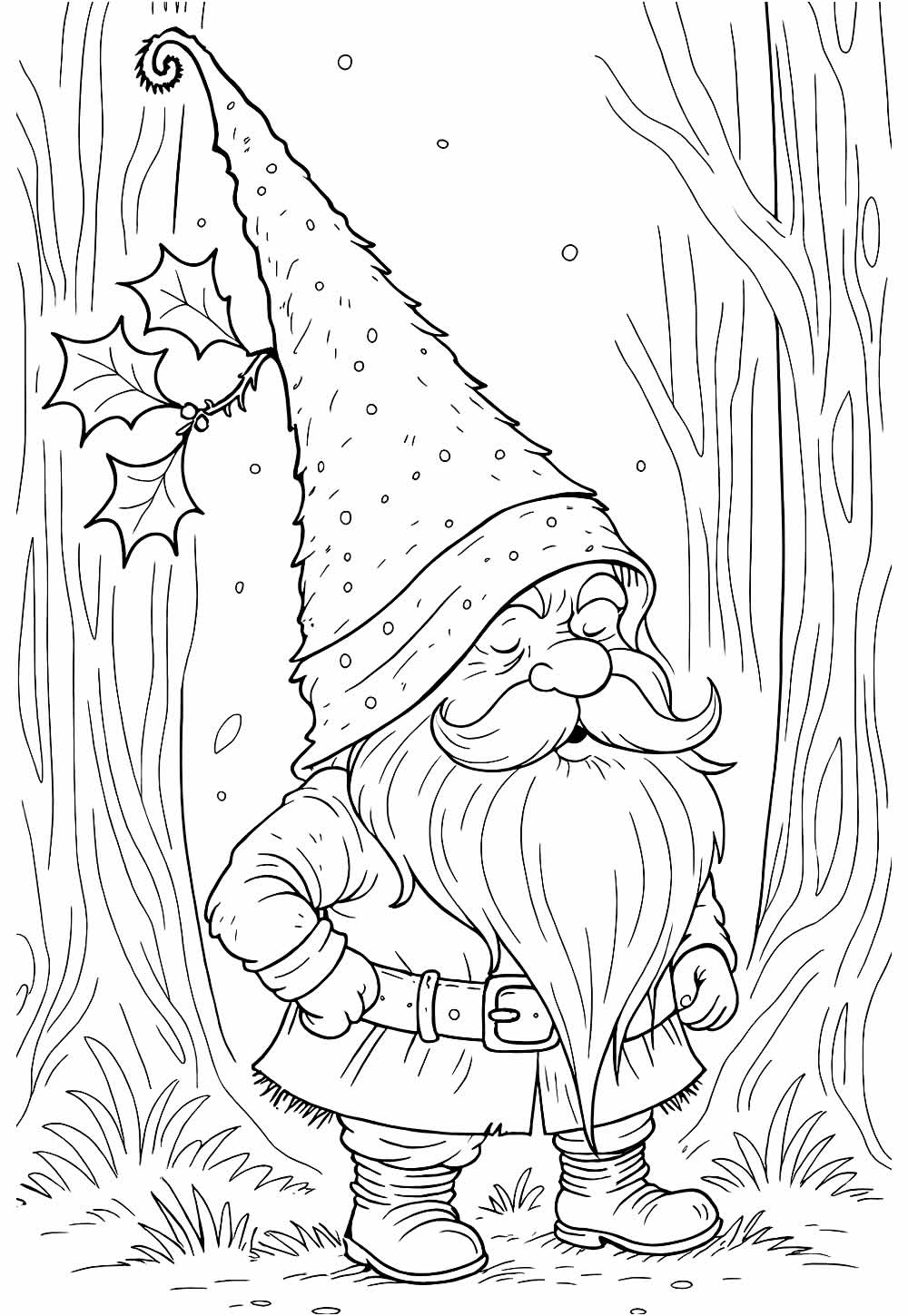 Desenho de Gnomo para imprimir e pintar