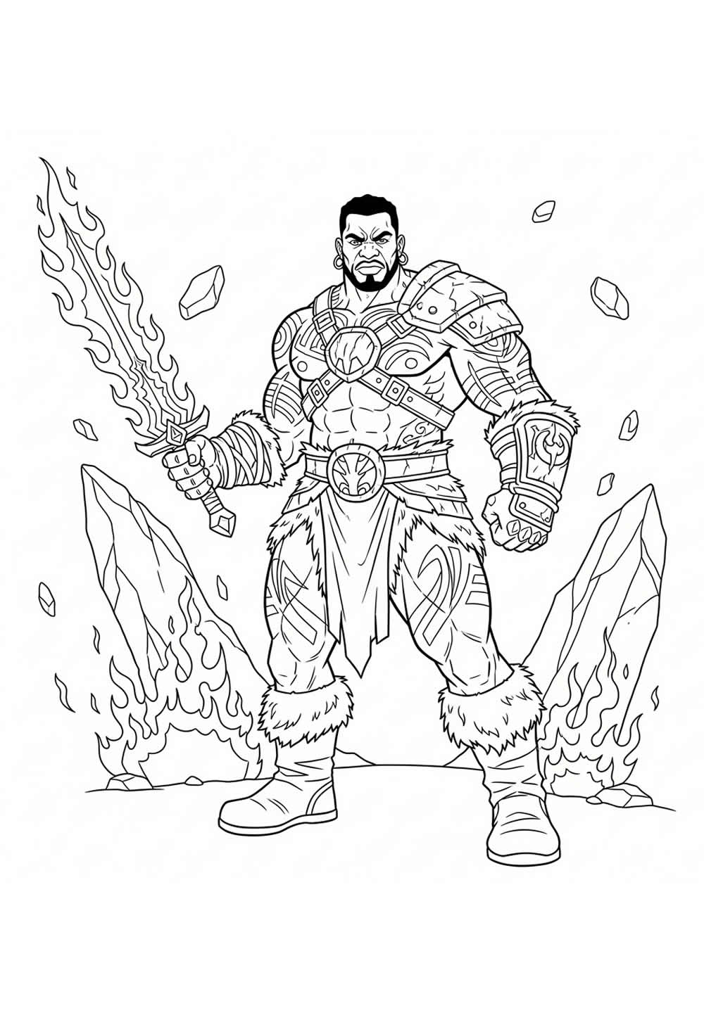 Desenho de Guerreiro Forte para colorir
