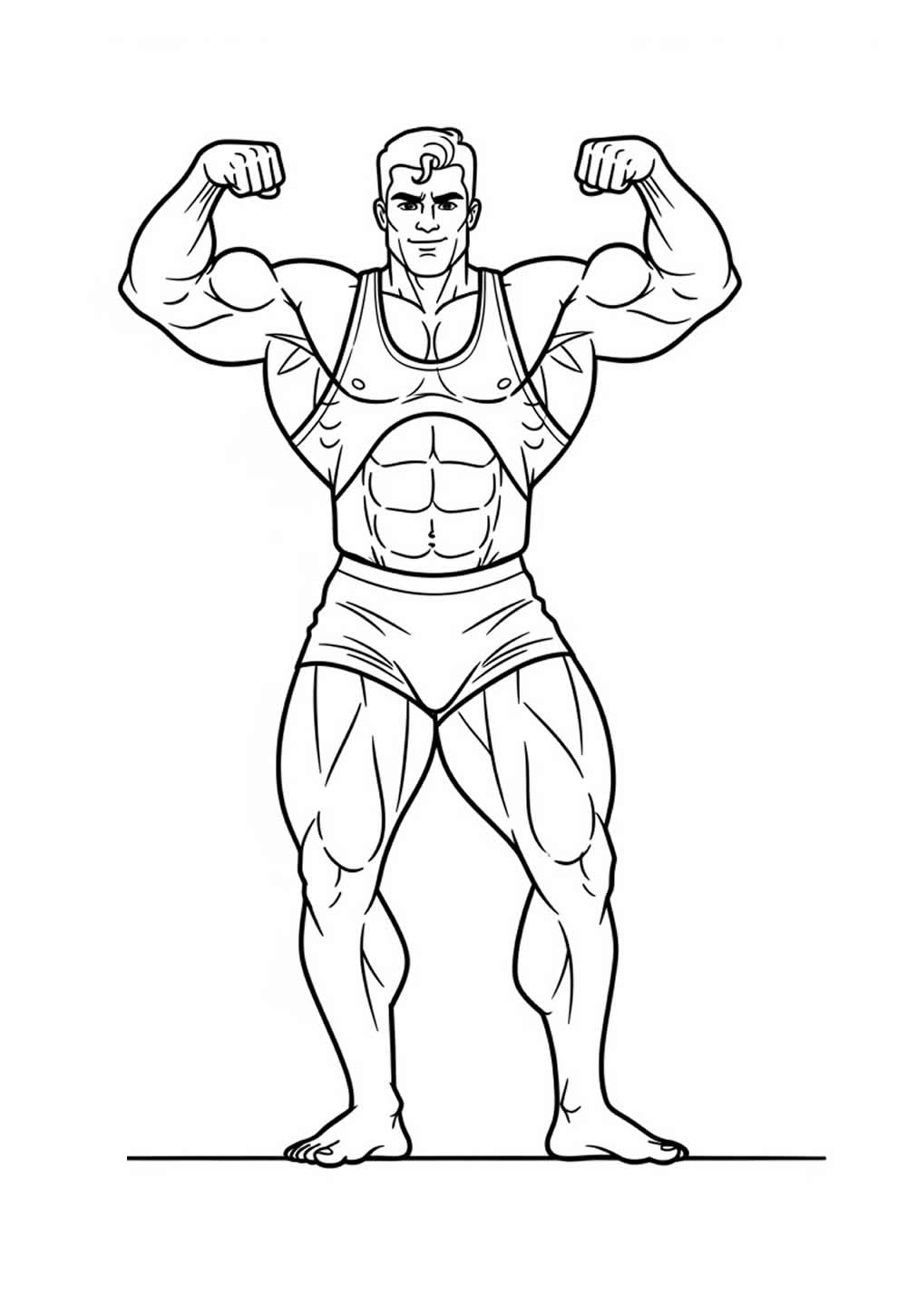 Desenho de Homem Forte para pintar