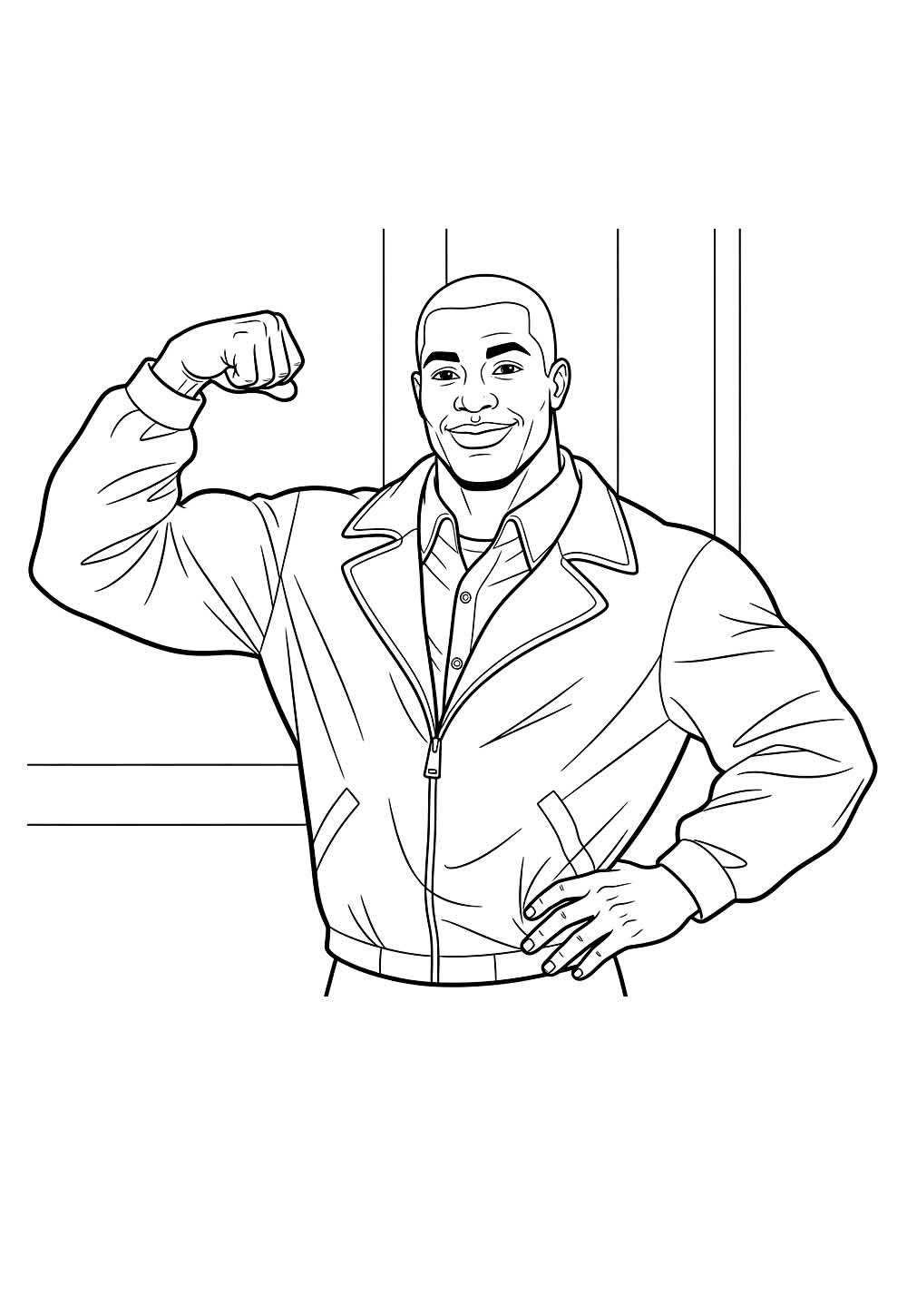 Desenhos de Homem Forte para pintar e colorir
