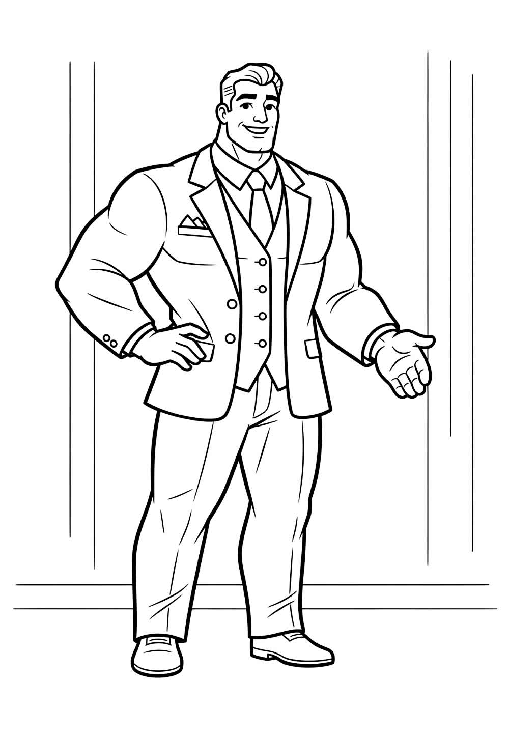 Desenho de Homem Forte para imprimir