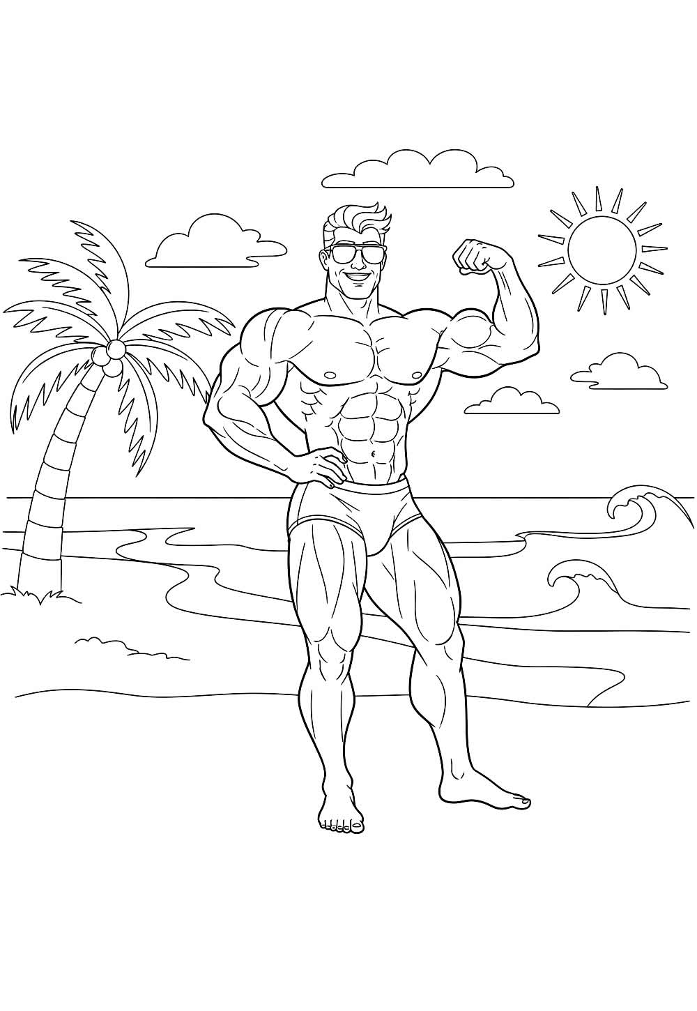 Desenho de Homem Forte para colorir