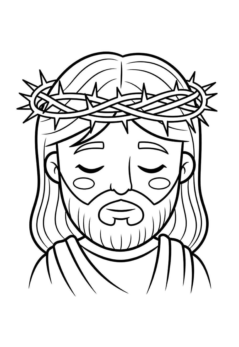Desenho de Jesus com a Coroa de Espinhos