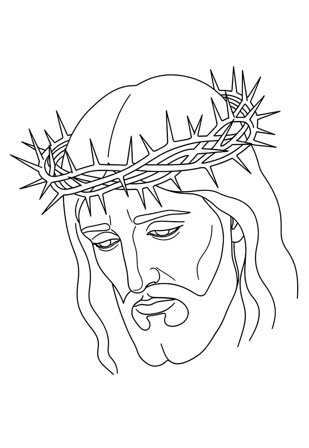 Desenho de Jesus com a Coroa de Espinhos