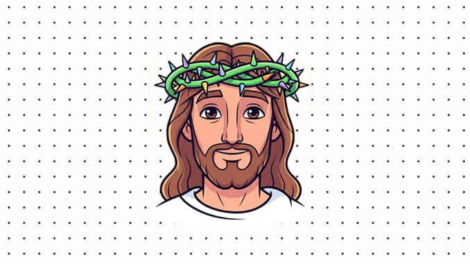 Desenhos de Jesus com Coroa de Espinhos para colorir