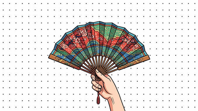Desenhos de Leque para colorir