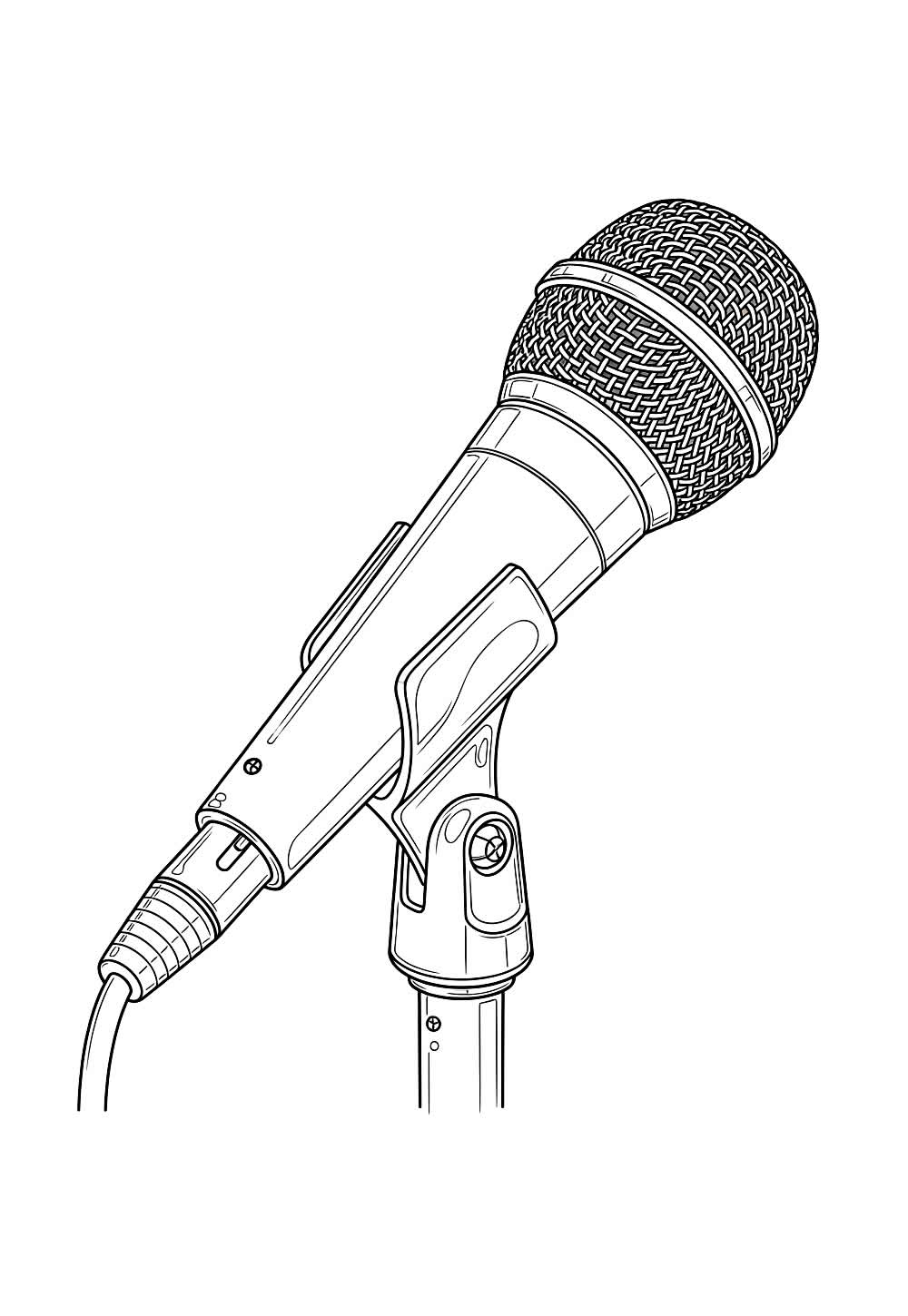 Desenho de Microfone para pintar