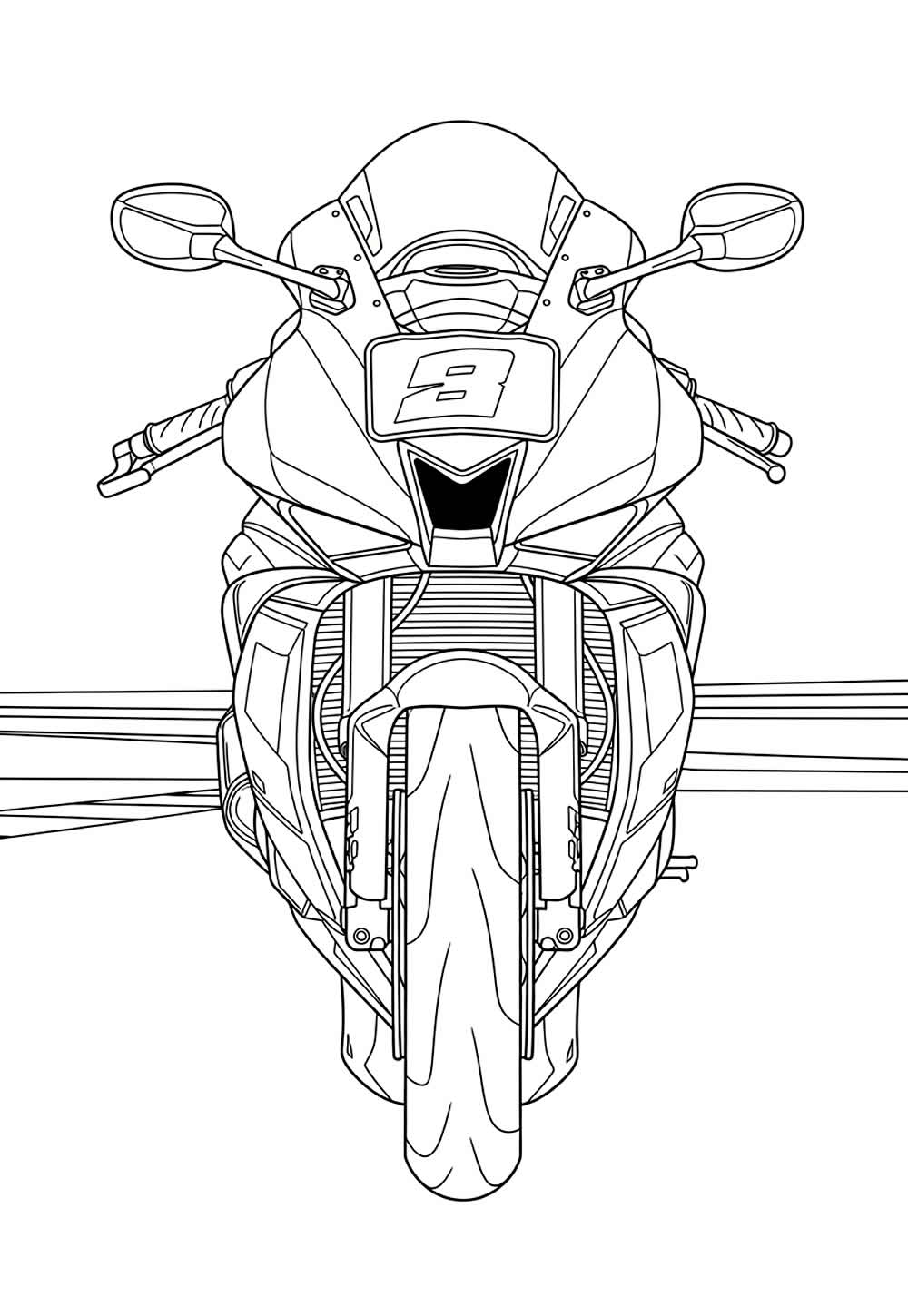 Desenho de Moto de Corrida