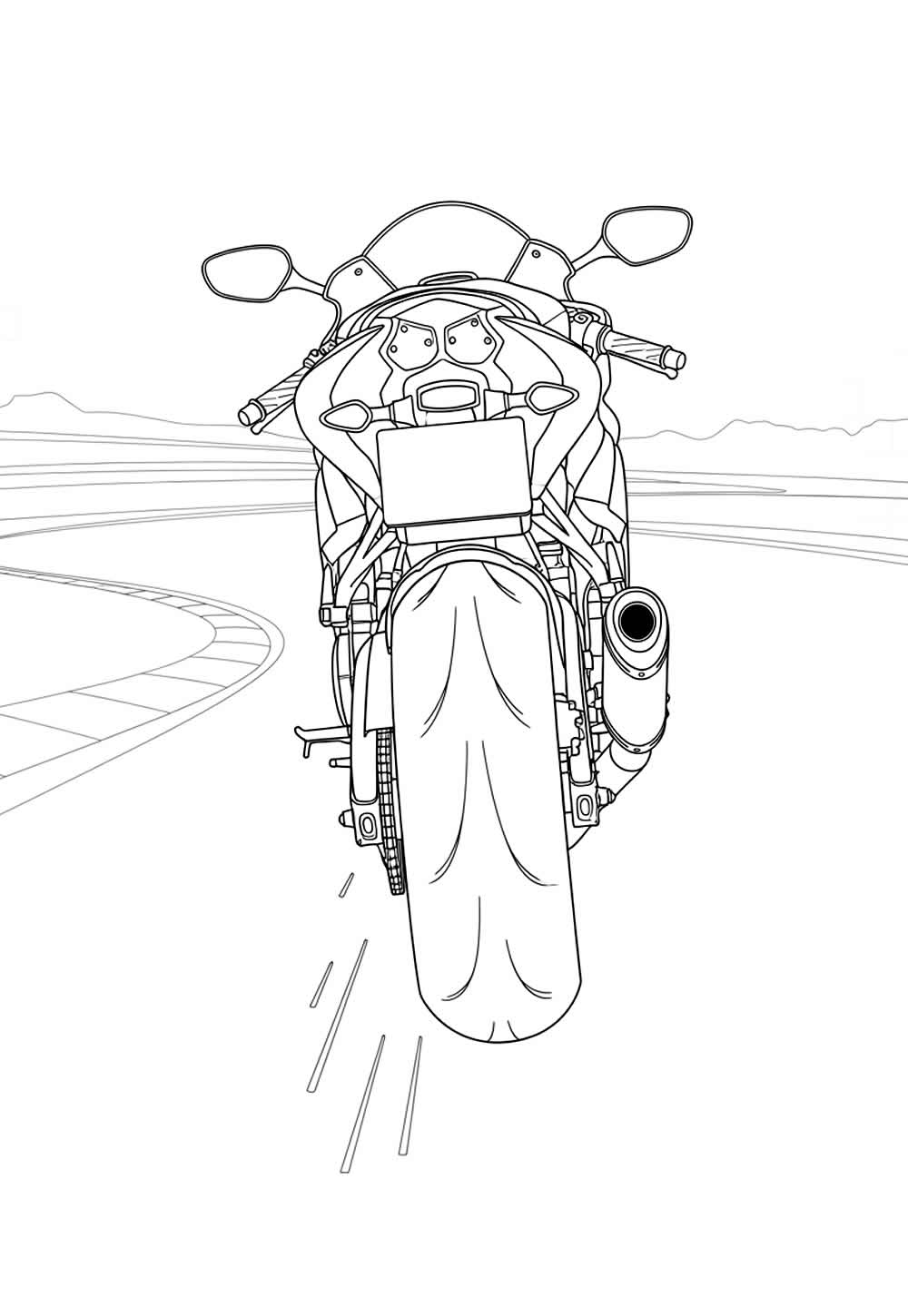 Desenho para colorir de Moto