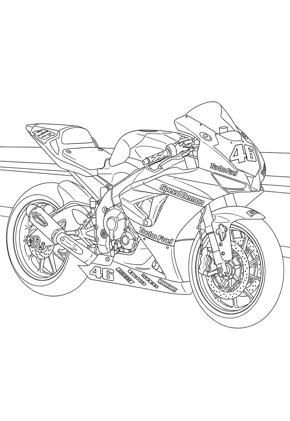 Desenho para pintar de Moto