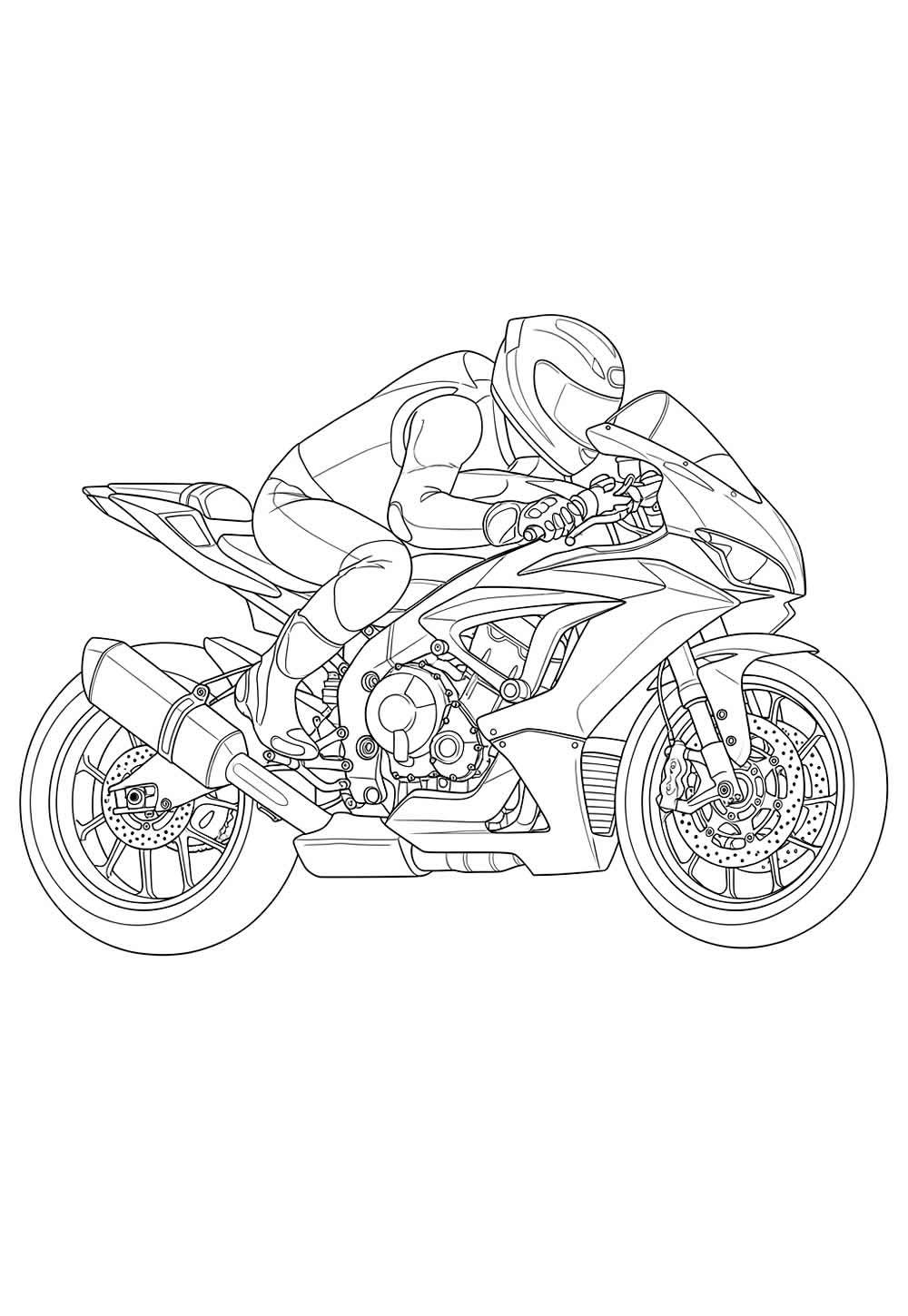 Desenho de Moto de Corrida