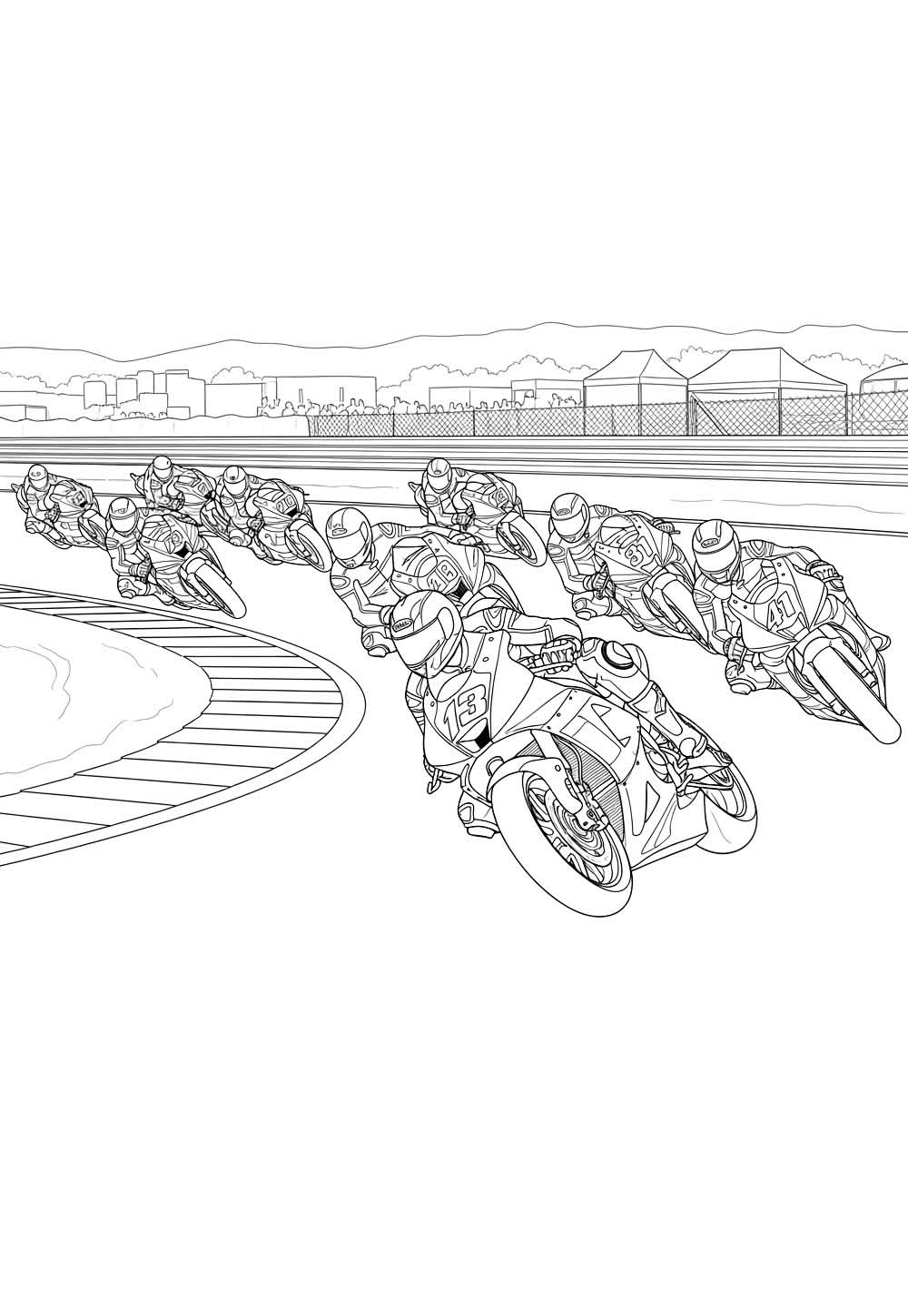Desenho para colorir de Moto
