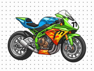 Desenhos de Motos de Corrida para colorir
