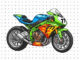 Desenhos de Motos de Corrida para colorir