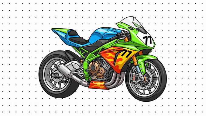 Desenhos de Motos de Corrida para colorir