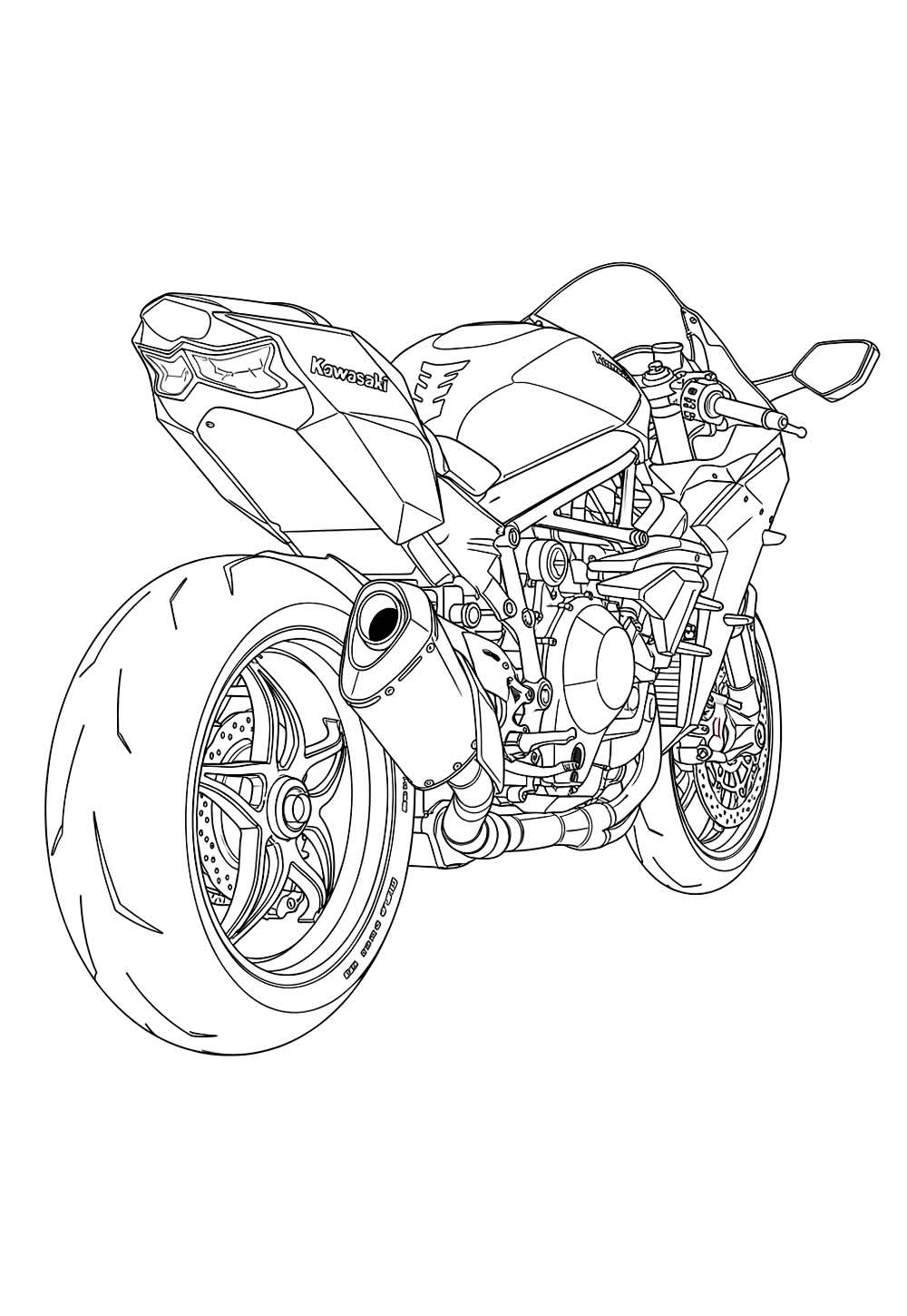 Desenho de Moto Kawasaki