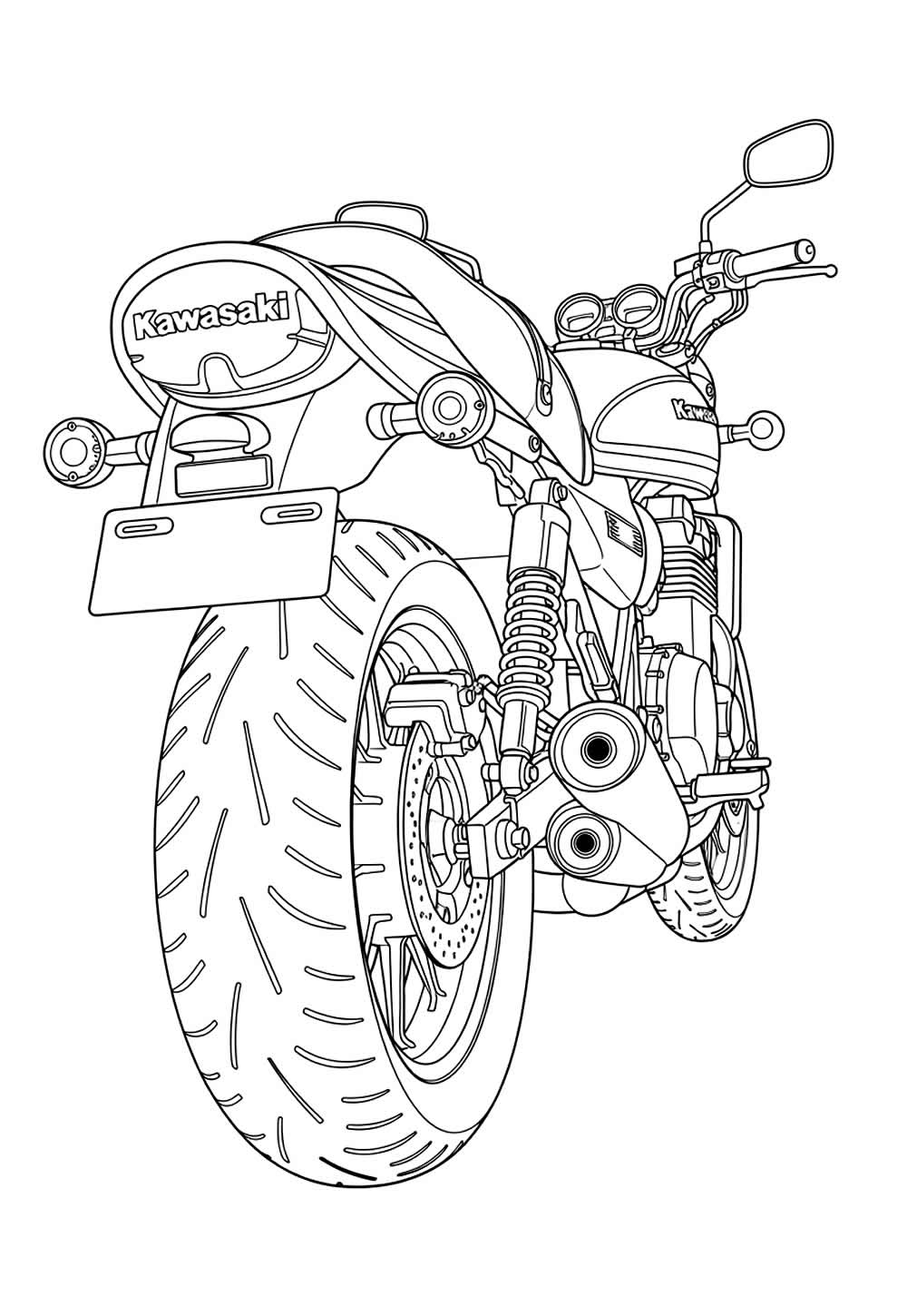 Desenho de Moto Kawasaki para colorir