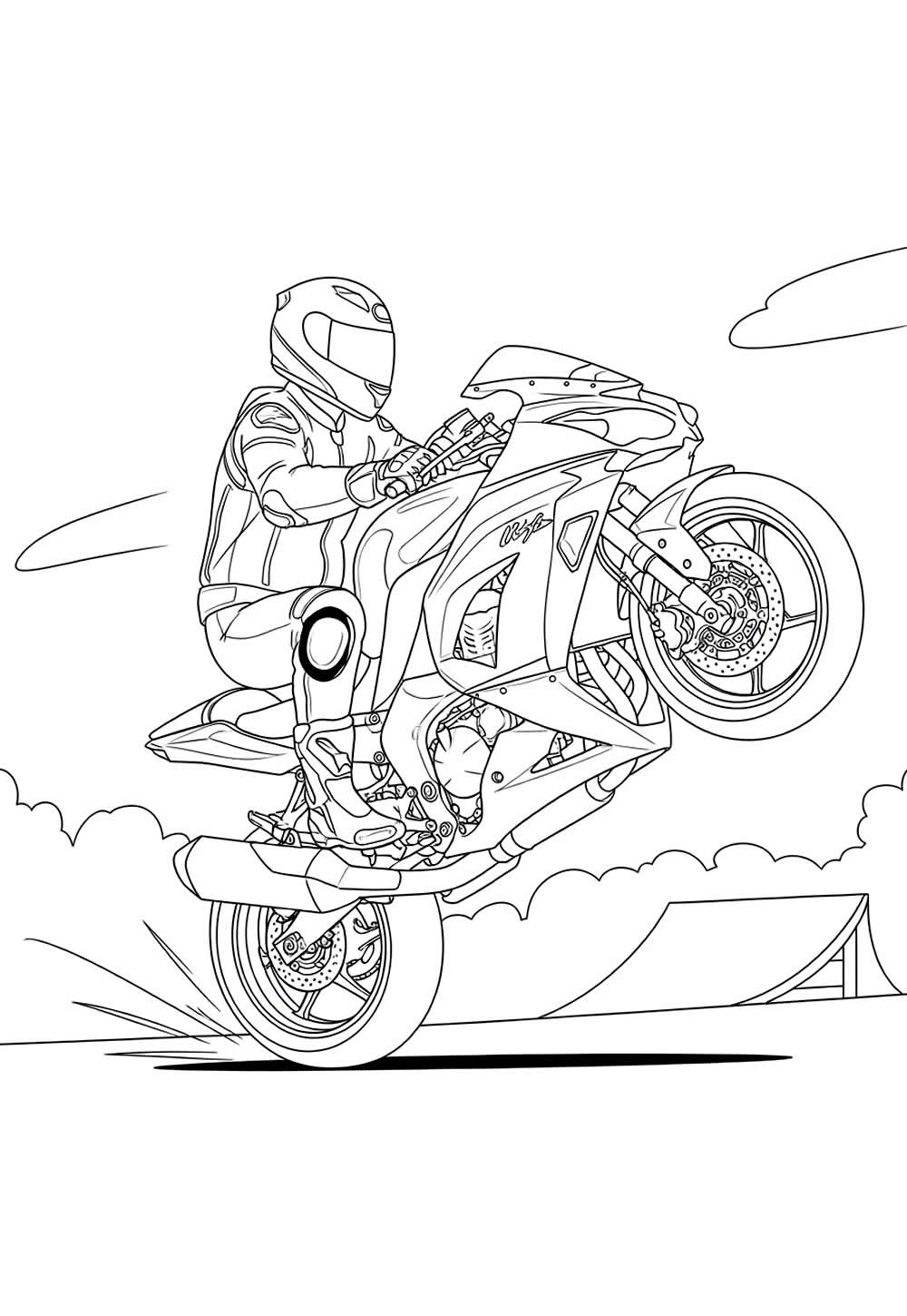 Desenho de Moto Kawasaki
