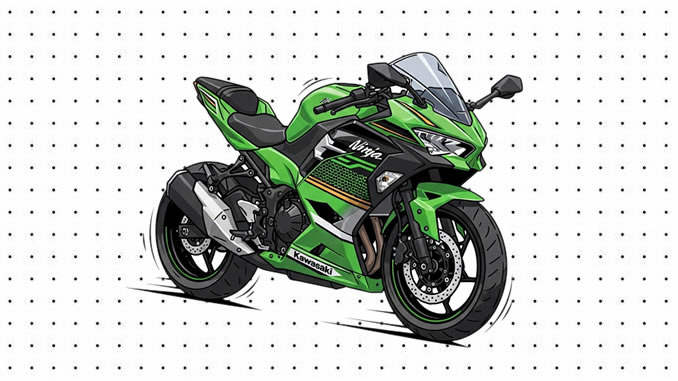 Desenhos de Moto Kawasaki para colorir