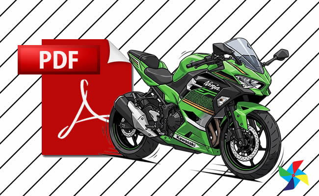Desenhos de Moto Kawasaki em PDF
