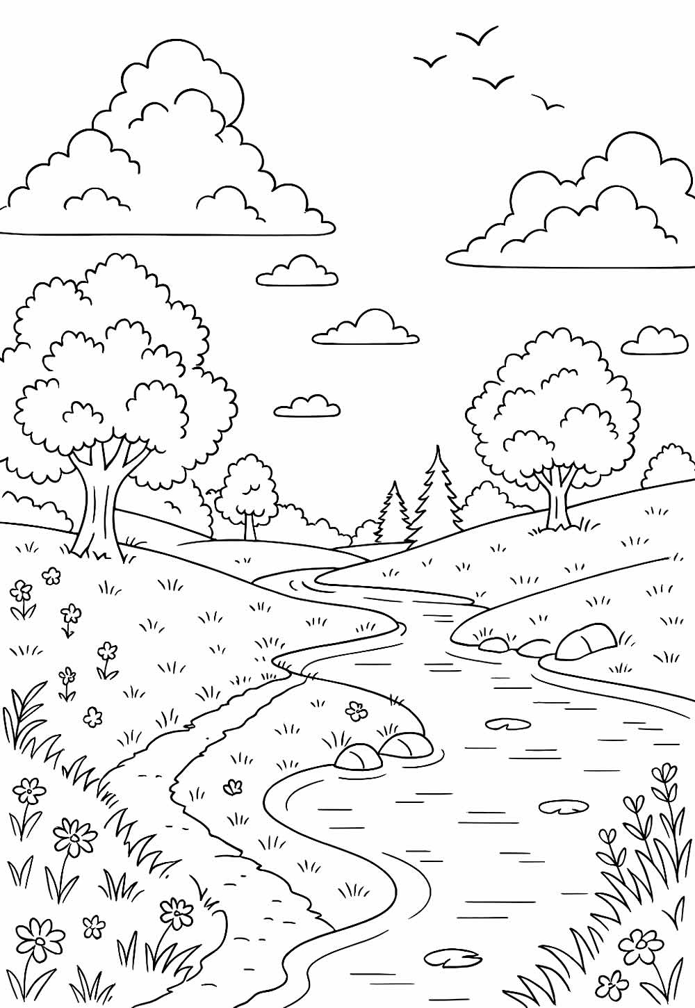Desenho para Relaxar de Natureza para colorir