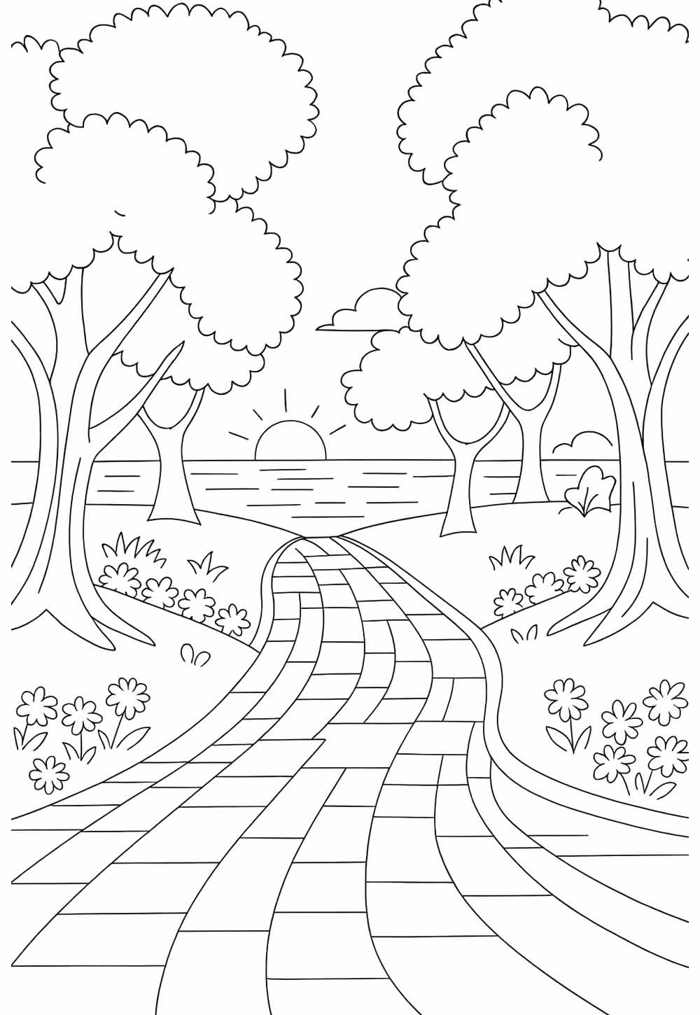 Natureza para colorir e pintar