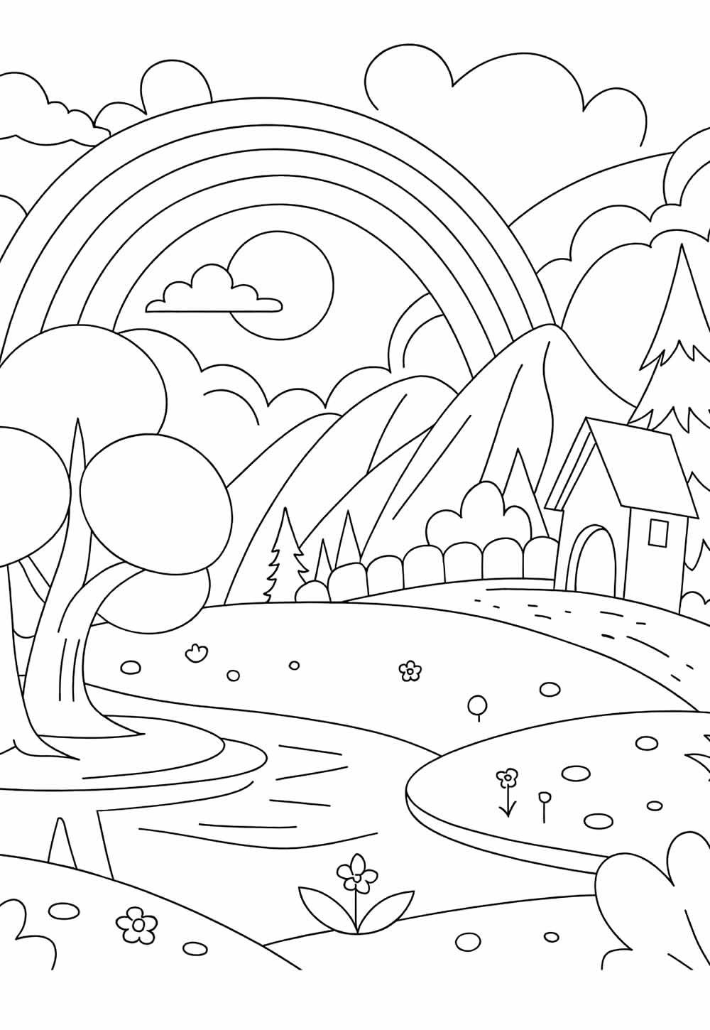 Desenho Arco-íris Colorir Desenho