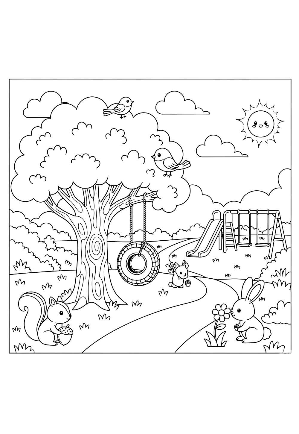 Desenho de Parque para colorir