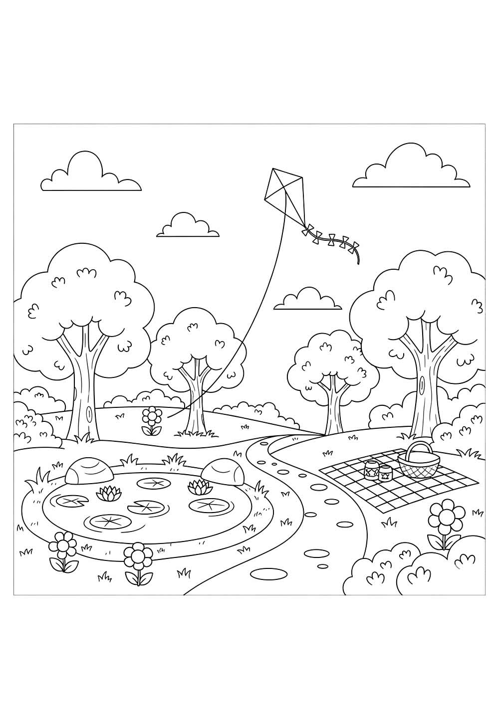 Desenho de Parque para pintar