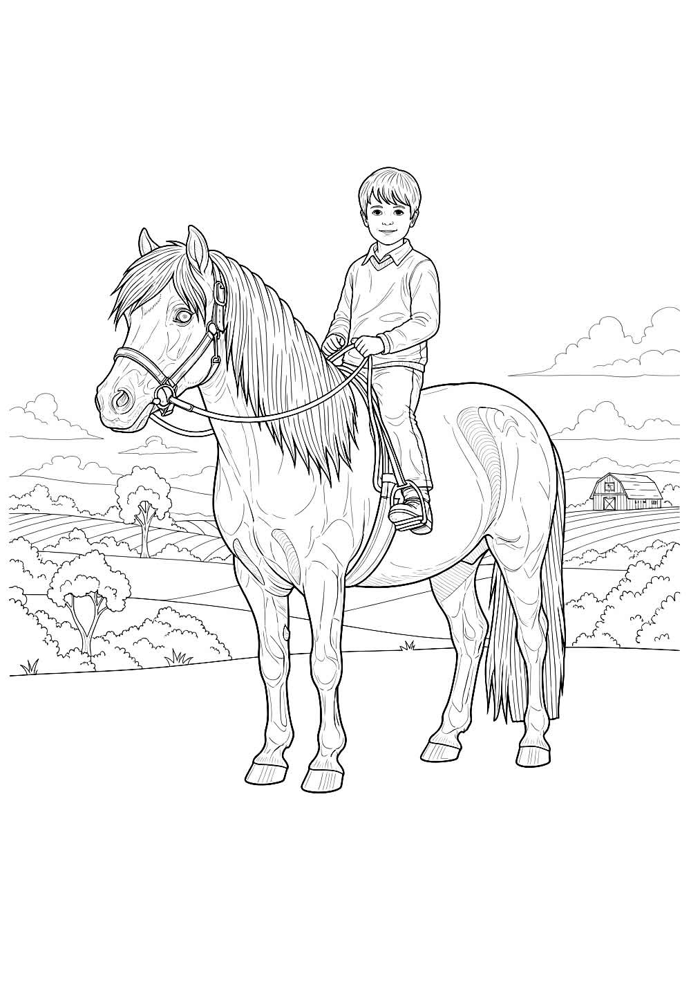 Desenho de Pônei para imprimir e colorir