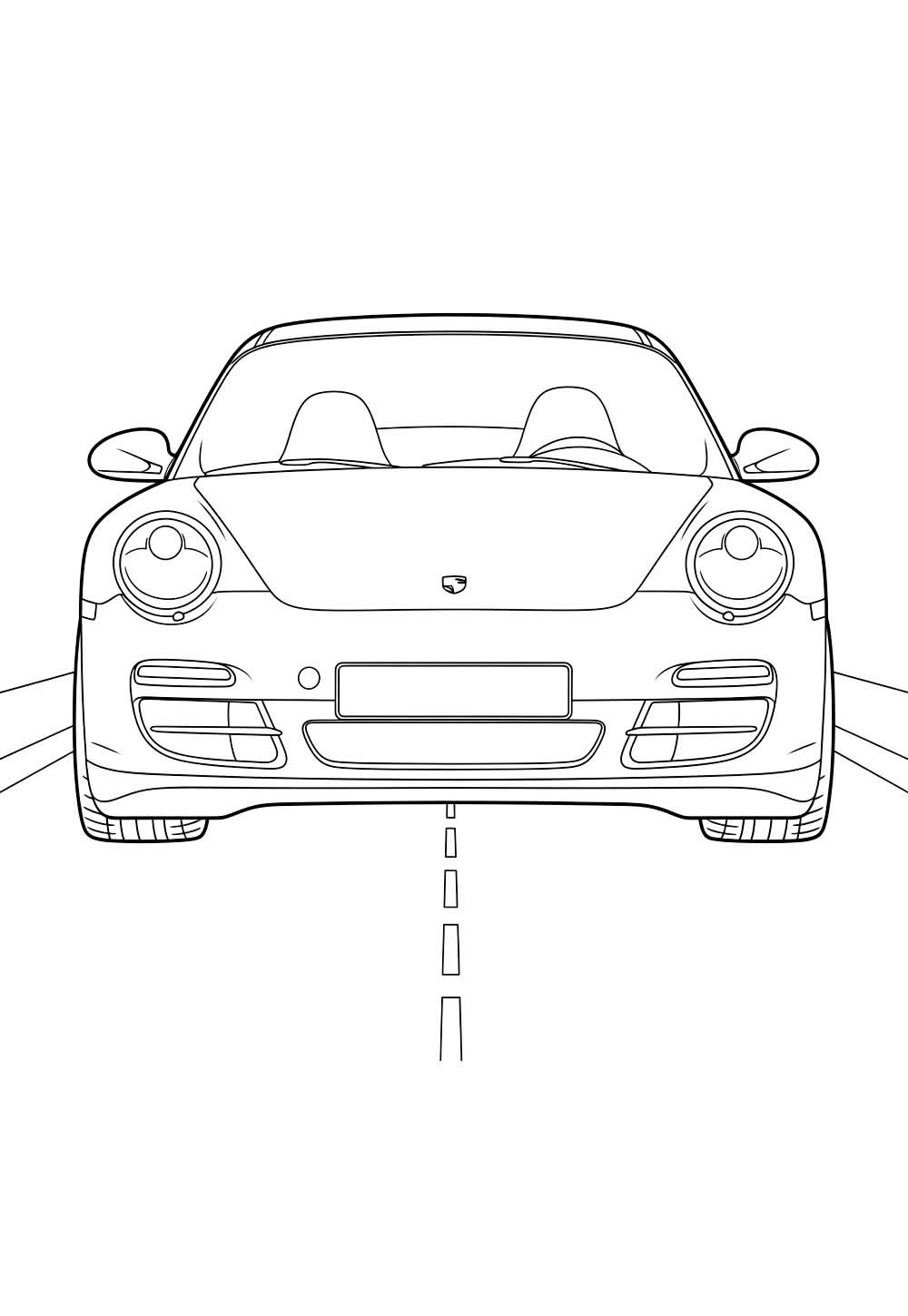 Desenho de Porsche para colorir